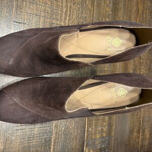 Isola Dark Brown Suede Slip-On Flats